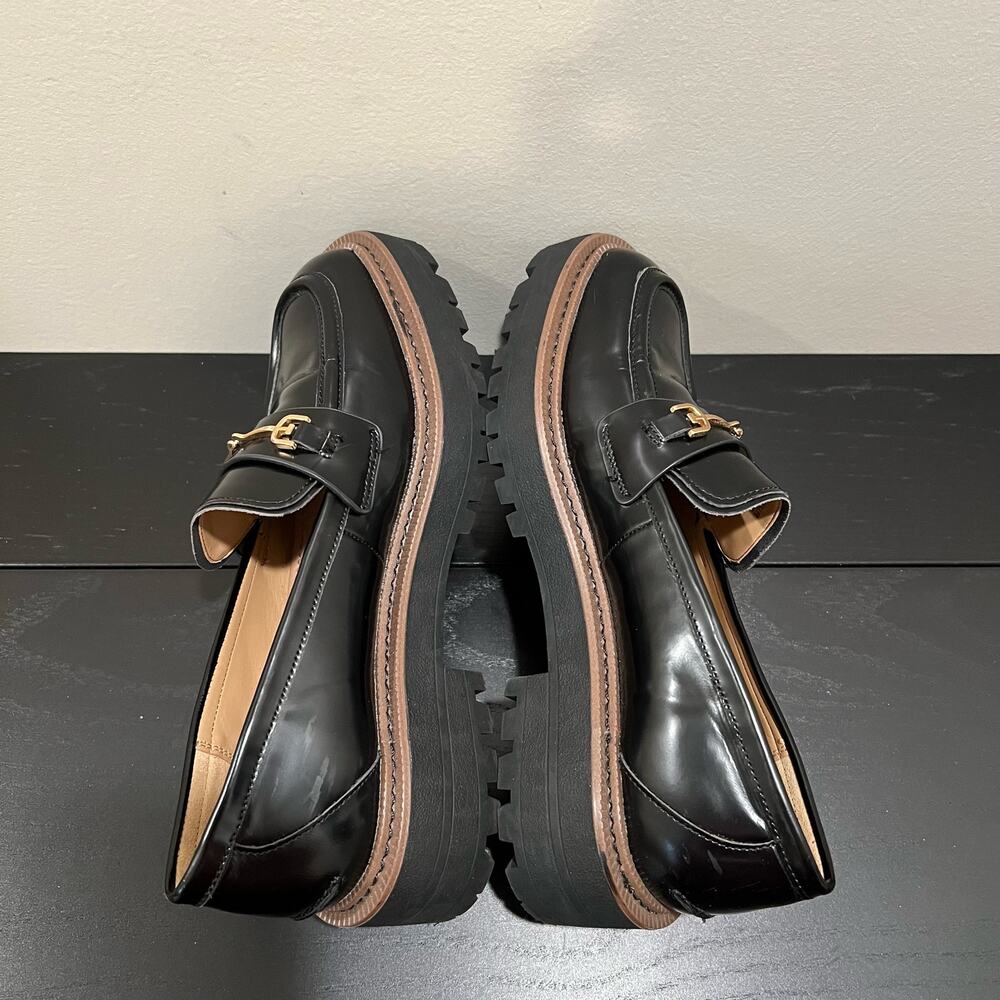 Sam Edelman Black Patent Lug Sole Loafers - Picture 10 of 13
